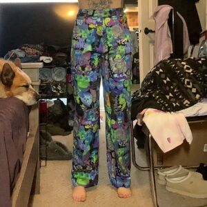 Zumiez Multicolor Graphic Wide Leg Pants